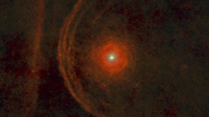 Beteigeuze gesehen aus dem Herschel Space Observatorium der Europäischen Weltraum Organisation (ESA).