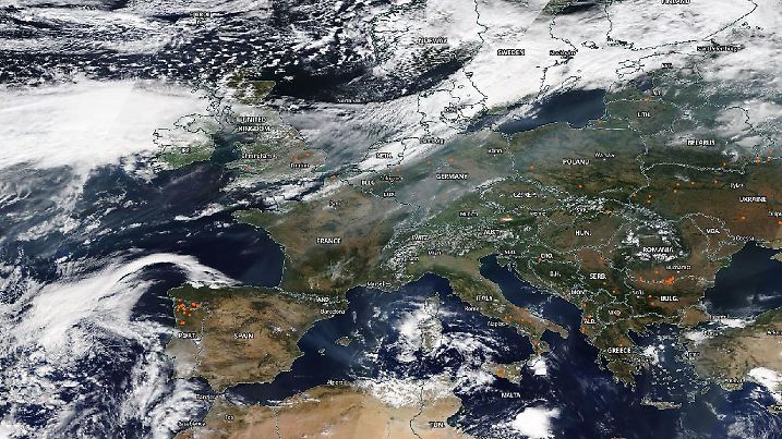 Auch über Europa ist der Rauch bereits angekommen.