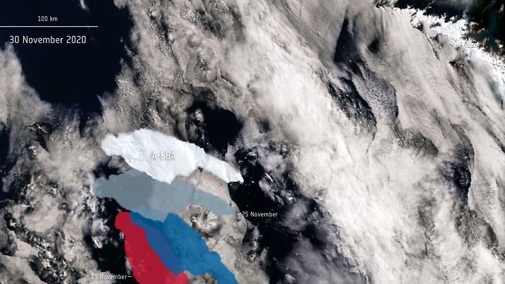 Der Eisberg ist nur noch wenige hundert Kilometer von Südgeorgien entfernt