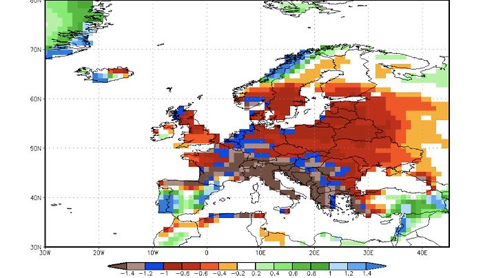 Kaum Regen in Sicht: Die Niederschlagsvorhersage für den November 2020 zeigt an, dass es in weiten Teilen Europas viel zu trocken bleiben soll.