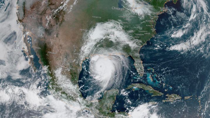 August 26, 2020, Gulf of Mexico, USA: Satellite image shows Hurricane Laura in the Gulf of Mexico. Laura is forecast to make landfall along the Gulf Coast as a Category 4 storm. As of Wednesday morning, Laura is a Category 3 storm with maximum sustained winds of at least 115 mph. Forecasters predict a storm surge from 9 to 14 feet when it strikes near the Louisiana Texas border. Gulf of Mexico USA - ZUMAz03_ 20200826_zan_z03_745 Copyright: xNOAAx
