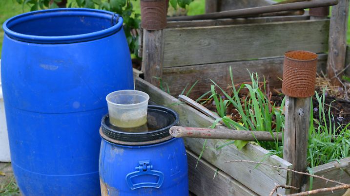Komposthaufen im Garten. Foto: Frank May