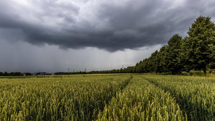 Gewitter in Hessen Dunkle Wolken eines Gewitters sind am 04.07.2021 bei Frankfurt - Nieder-Erlenbach zu sehen. Der Deutsche Wetterdienste hatte eine Unwetterwarnung der höchsten Stufe ausgegeben., Bad Homburg Deutschland *** Thunderstorms in Hesse Dark clouds of a thunderstorm are seen on 04 07 2021 near Frankfurt Nieder Erlenbach The German weather services had issued a severe weather warning of the highest level , Bad Homburg Germany