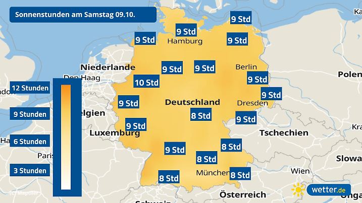 So sieht Goldener Oktober in Sonnenstunden aus.