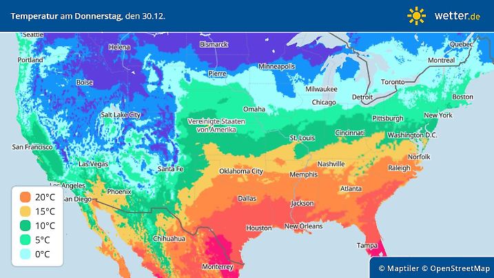 Temperatur Nordamerika