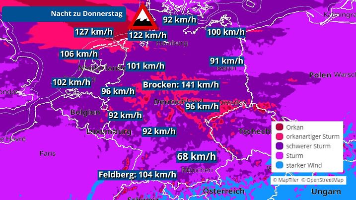 Sturm-Prognose für die Nacht auf Donnerstag
