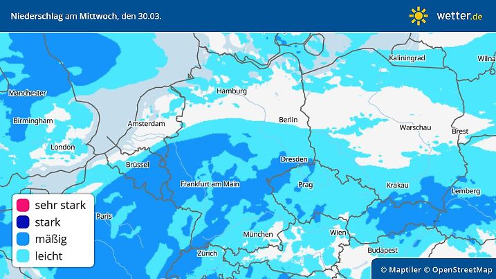 precipitation Regen mittwoch