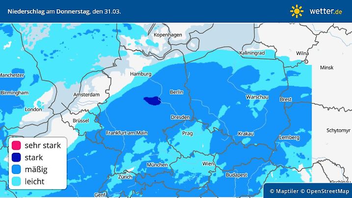 precipitation regen donnerstag