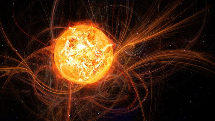 An image of the sun in space