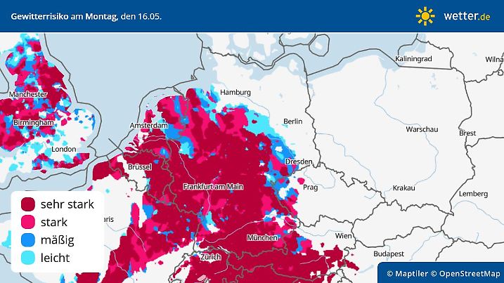 thunderStormChance gewitterrisiko montag