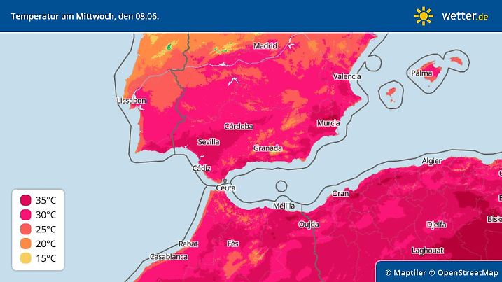 Die Temperaturen in Spanien sind im Höhenflug.