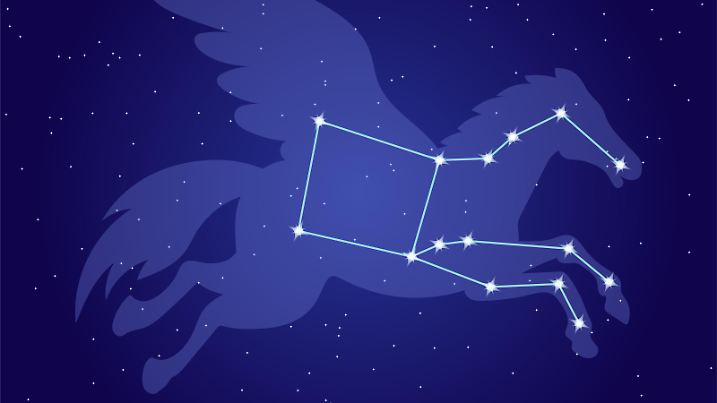 Vector illustration of the starry sky.  The constellation of the northern hemisphere of the starry sky. An ancient constellation. Greek mythology.