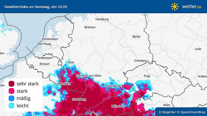 thunderStormChance gewitter risiko samstag
