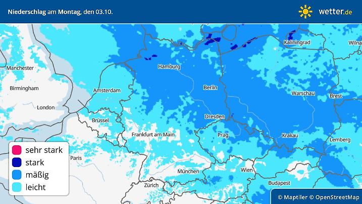 Regenschauer am 3. Oktober, dem Tag der Deutschen Einheit