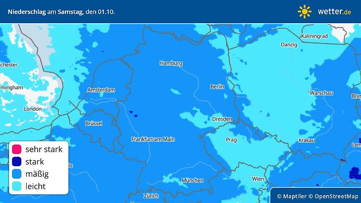 Niederschlagswahrscheinlichkeit am 01.10.2022