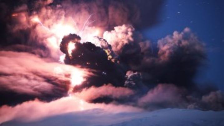 ***Worldwide Rights - No Restrictions***Iceland VolcanoFresh images from the eruption in Eyjafjallajökull, Iceland, depict great drama as thunder and lightning strikes the ash cloud above the crack in the glacier.Eyjafjallajokull, Iceland - 19.04.10Mandatory credit: WENN.com