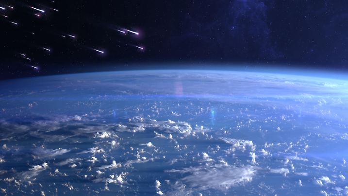 View of planet Earth and meteor shower. Meteor rain and Earth. Quadrantids, Lyrids, Eta Aquariids, Aquariids, Perseids, Orionids, Leonids, Geminids. Elements of this image furnished by NASA. ______ Url(s):
https://www.nasa.gov/image-feature/sunrise-across-the-philippine-sea/
https://photojournal.jpl.nasa.gov/catalog/PIA17257
Software: Adobe Photoshop CC 2015. Knoll light factory. Adobe After Effects CC 2017.