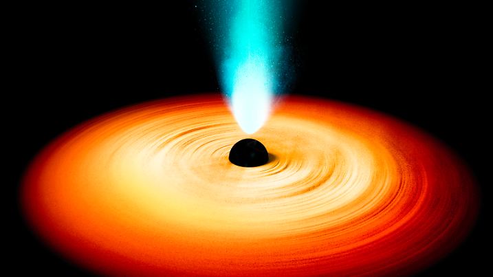 A black hole is a region of spacetime exhibiting such strong gravitational effects that nothing—not even particles and electromagnetic radiation such as light—can escape from inside it. The boundary of the region is called the event horizon. 3d rendering