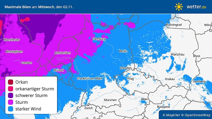 Prognose und Vorhersage für den Wind - Sturmböen sind drin