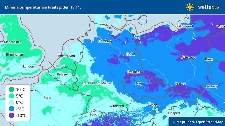So kalt wird die Nacht auf Freitag.
