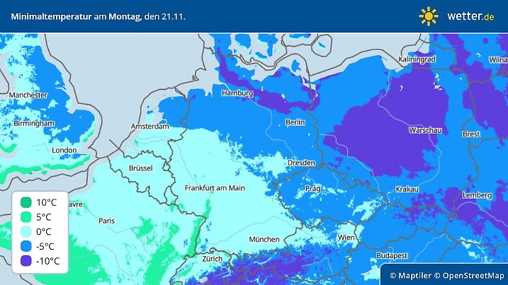Die Minimaltemperaturen in Deutschland sind gerade im Keller.