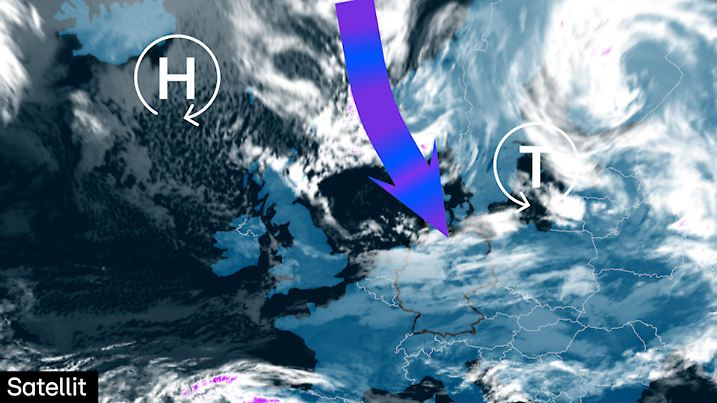 Wetter verkehrt mit eiskalten Folgen: Hochdruck im Norden, Tiefdruck über Skandinavien - das bringt Kälte und gerne auch Schnee