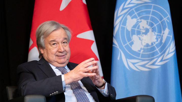 December 7, 2022, Montreal, PQ, Canada: Secretary-General of the United Nations Antonio Guterres delivers remarks prior to a meeting with Prime Minister Justin Trudeau in Montreal on Wednesday, December 7, 2022. (Credit Image: © Paul Chiasson/The Canadian Press via ZUMA Press) / action press