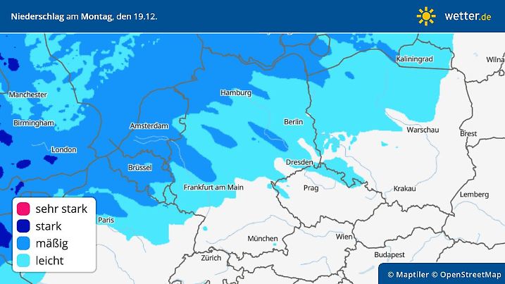 Niederschlag am Montag trifft gefrorene Böden.