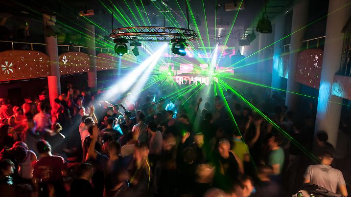 disco lights spotlight and laser