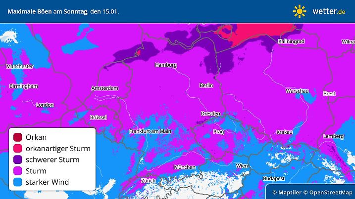 Trend und Vorhersage: Sturmgefahr am Wochenende,
