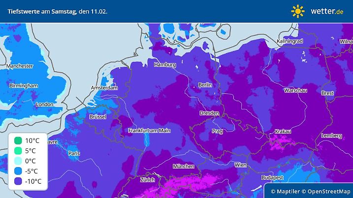 Prognose und Vorhersage der Tiefstwerte am 11. Februar 2023