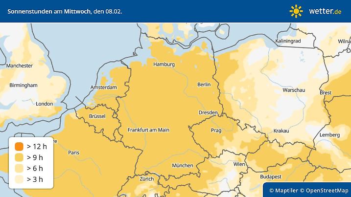 Viel Sonne am Mittwoch.