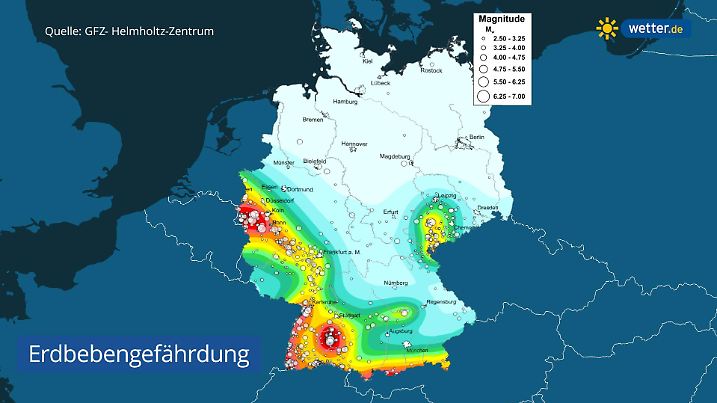 So sieht die Erdbebengefahr in Deutschland aus.