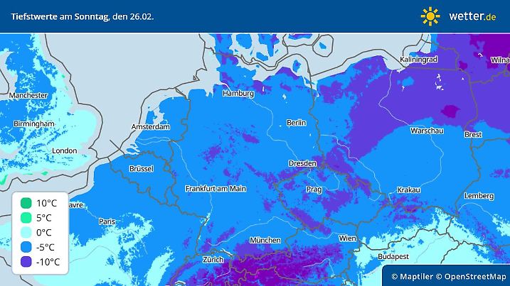 Prognose und Vorhersage: Tiefstwerte in der Nacht zum 26. März 2023