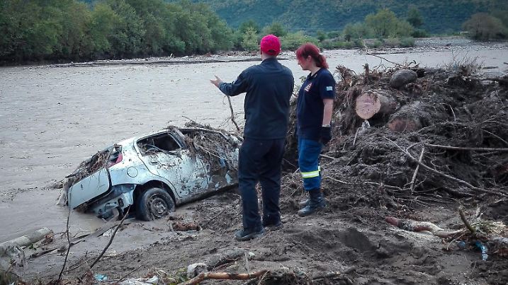 September 19, 2020, Karditsa, Greece: At least two people have been killed after a ''medicane'' - a rare Mediterranean hurricane - toppled trees, cut power and flooded streets in Greece. An elderly woman was found dead in a flooded house in Farsala and the body of 63-year-old man was discovered near a hospital in Karditsa, around 125 miles (200km) north of Athens, were swamped with water and a bridge collapsed. (Credit Image: © Eurokinissi via ZUMA Wire