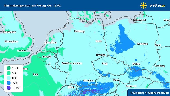 lowestTemperatures minimal temperaturen freitag