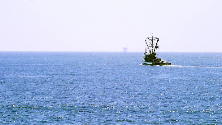Fishing Boat Fishing Boat out on the ocean on a clear day PUBLICATIONxINxGERxSUIxAUTxONLY Copyright: xhlehnererx 1356867