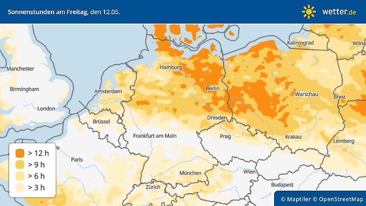 Sonnenverwöhnt zeigen die Prognosen und Vorhersagen den Norden - Hoch Tina sei Dank