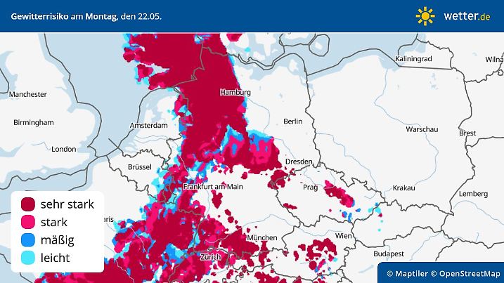 thunderStormChance gewitterrisiko montag