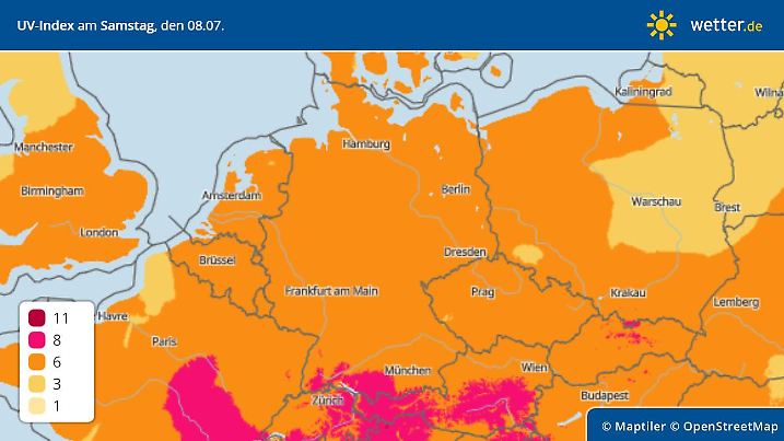 UV-Index in Deutschland
