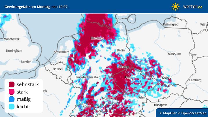 Gewittergefahr Montag