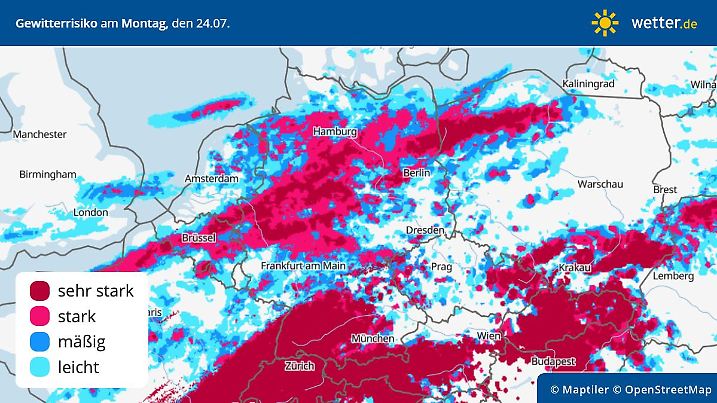 thunderStormChance gewitterrisiko montag