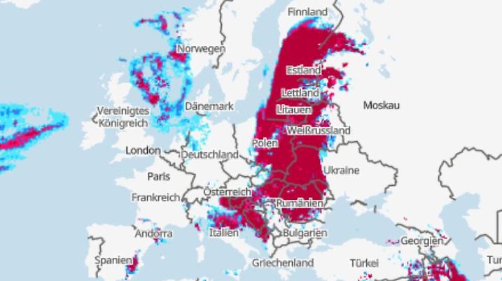 Gewitterrisiko in Europa am Mittwoch, 30. August