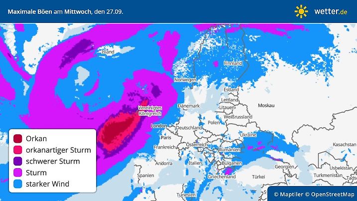 Erster Herbststurm in Europa