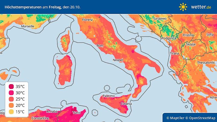 Die Temperaturen im Süden Europas haben noch Sommerniveau.