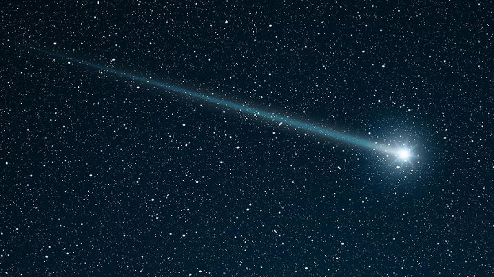 shooting star going across the star field