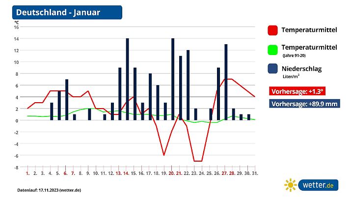 Monatsprognose für Januar in Deutschland