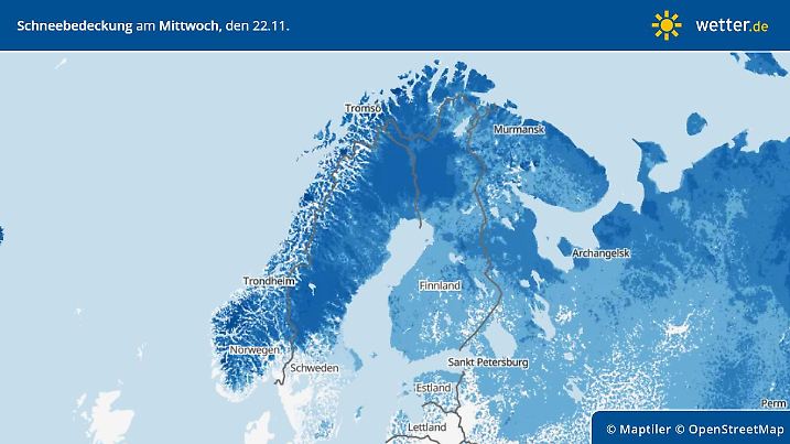 In Skandinavien liegt schon reichlich Schnee.