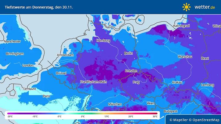 Prognose und Vorhersage Tiefstwerte in Deutschland