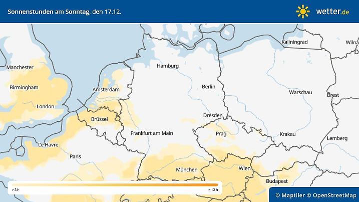 Sonnenschein in Deutschland am Sonntag.
